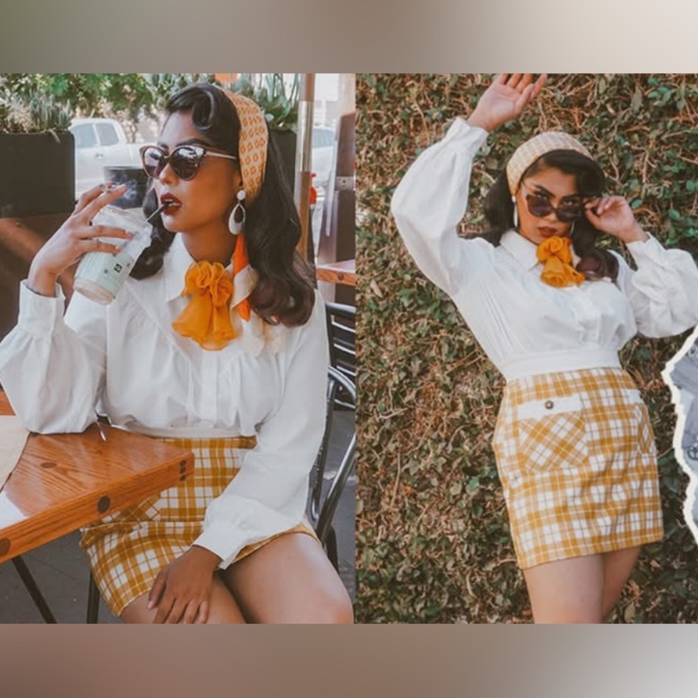 Belle Poque Retro Plaid Skirt